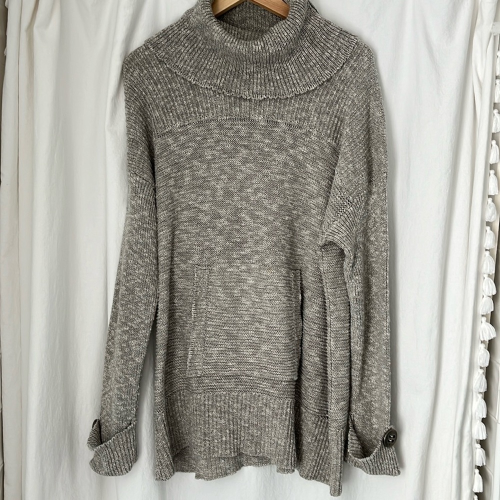 Neon Buddha Beige lightweight cowlneck sweater/dress
